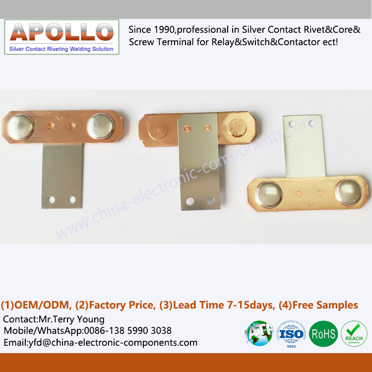 Silver Contact Copper Stainless Steel Riveted Assembly for PV Relay.png