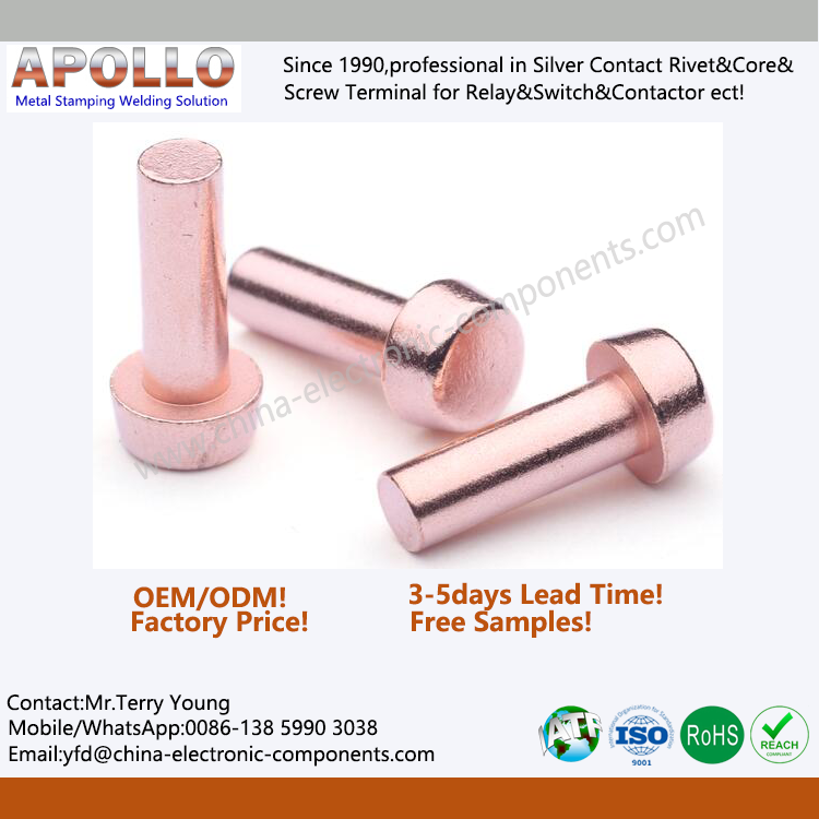 China Copper Rivets Made In China Fasteners Copper Brass Round Head Solid  Rivets factory and manufacturers