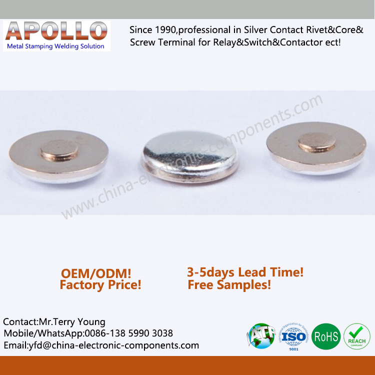 Short Foot Bimetal Electronic Contacts