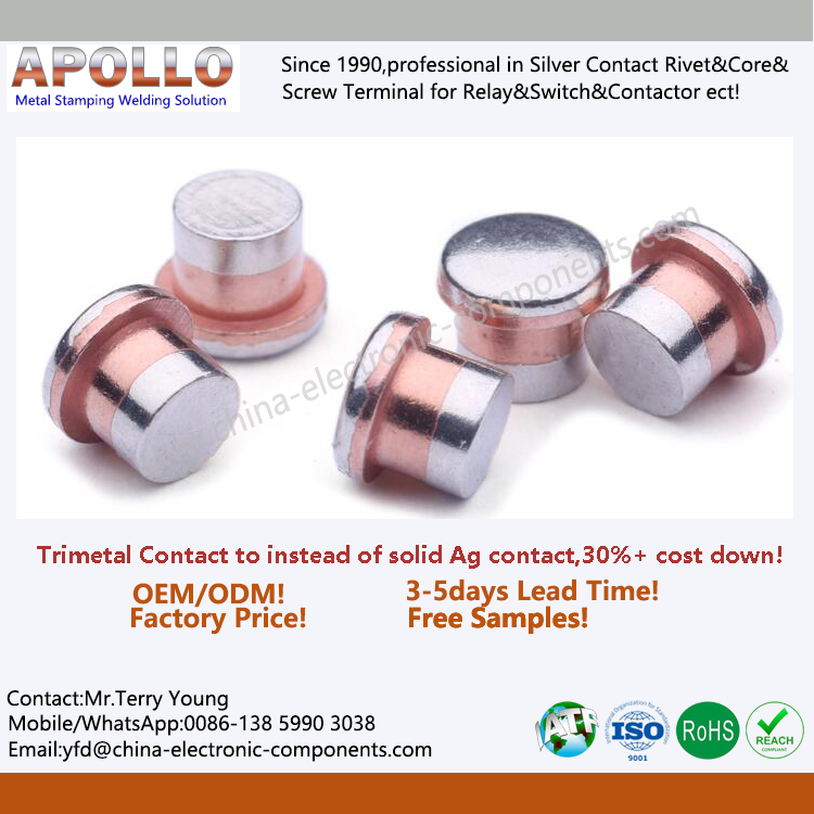 Trimetal Contact Rivets