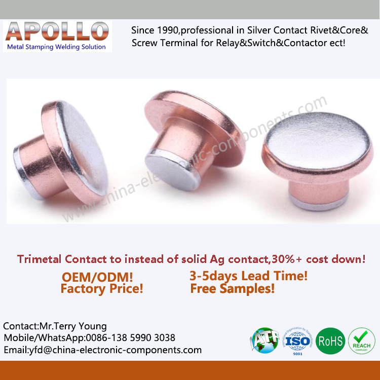 Trimetal Rivet-type Contacts