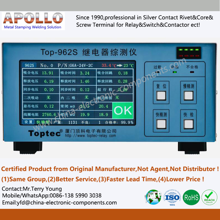 Relay Test Instruments TOPTEC Brand Xiamen China