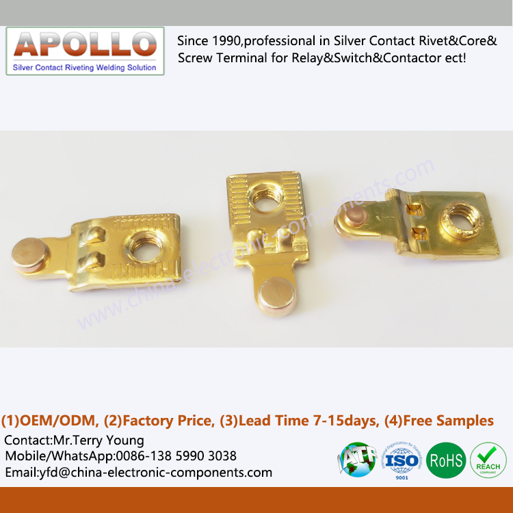 AC Contactor Static Contact Brass Riveting Assembly