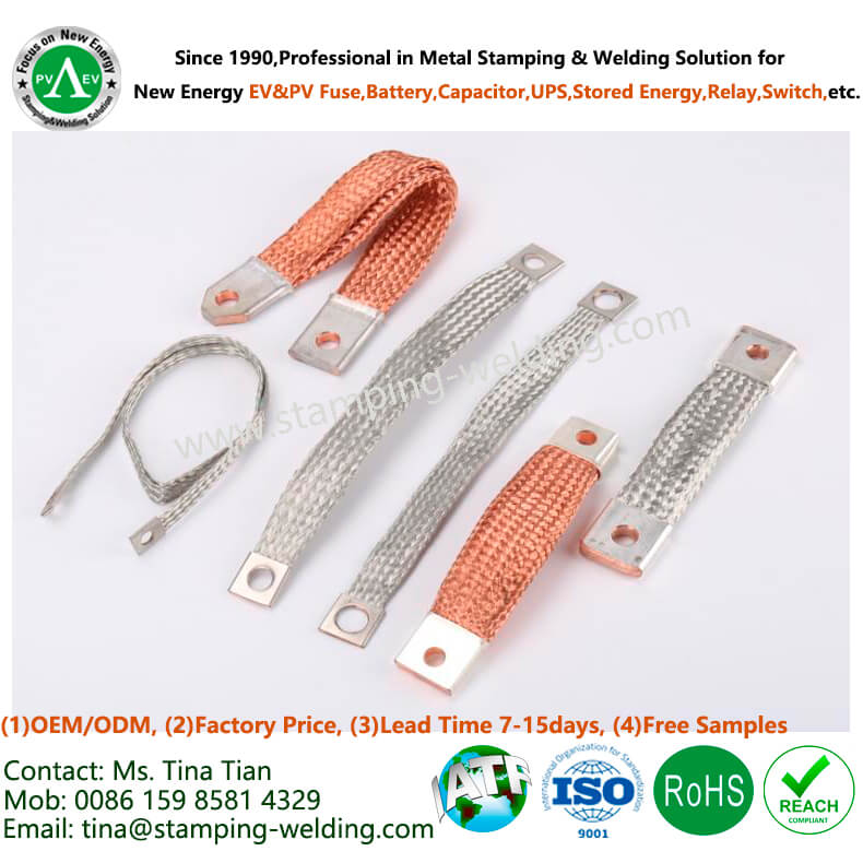 Tinned Copper Braid Wire Grounding Jumper